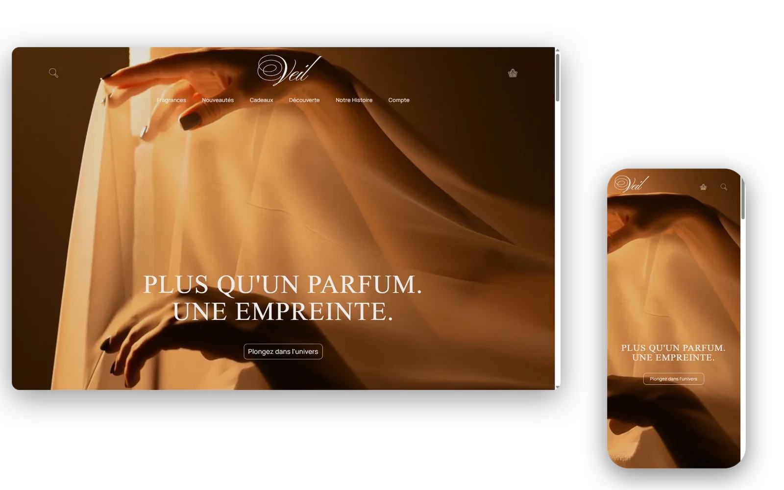 Veil, aperçu bureau et mobile
